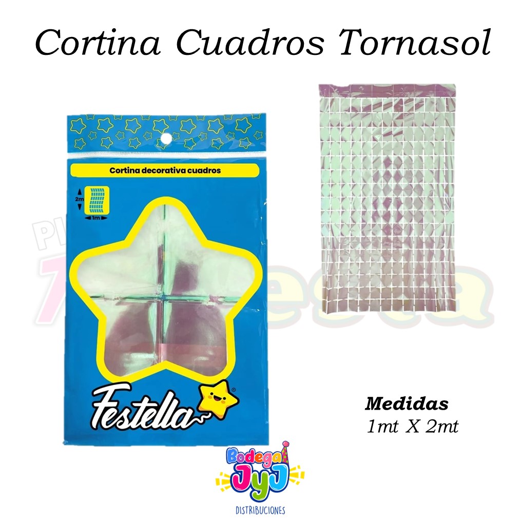 CORTINA CUADROS TORNASOL 1X2MT