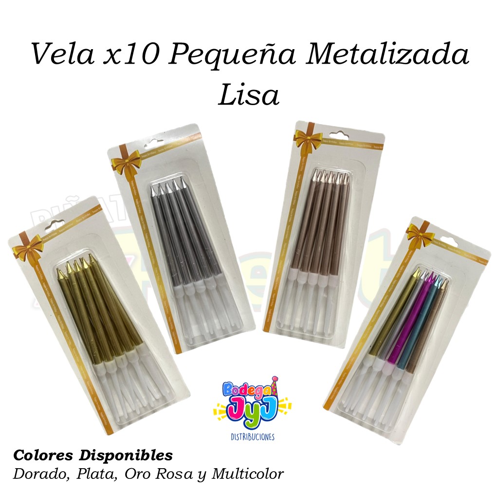 VELA X10 PEQUEÑA METALIZADA LISA