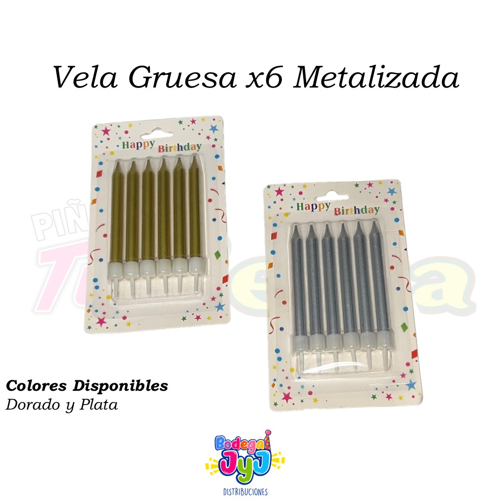 VELA GRUESA X6 METALIZADA