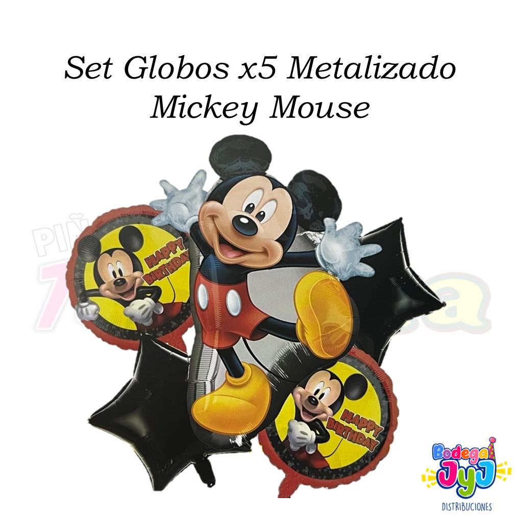 SET GLOBOS X5 METALIZADO MICKEY MOUSE