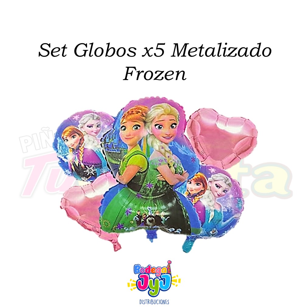 SET GLOBOS X5 METALIZADO FROZEN