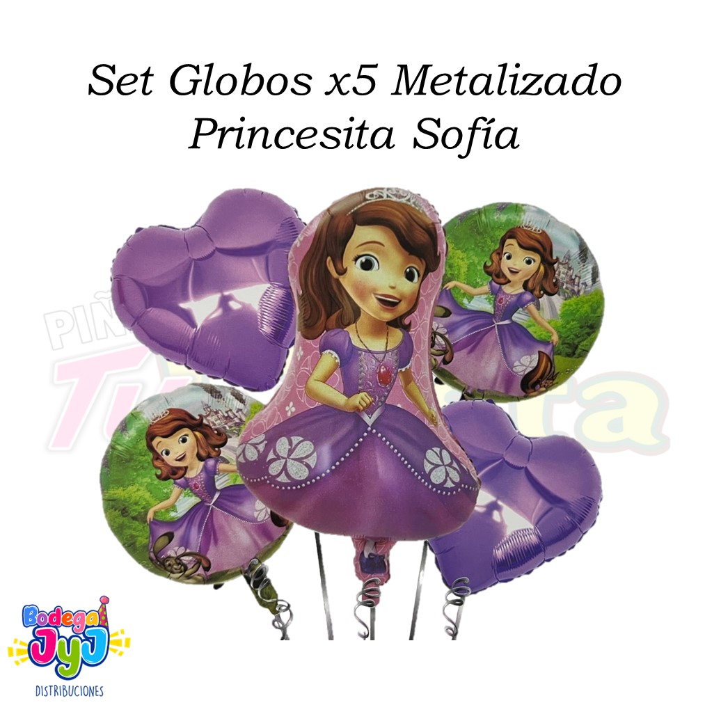 SET GLOBOS X5 METALIZADO PRINCESITA SOFÍA