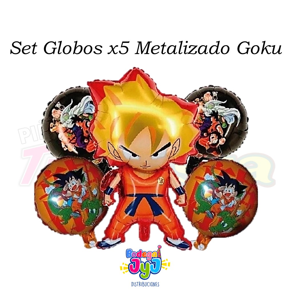 SET GLOBOS X5 METALIZADO GOKU