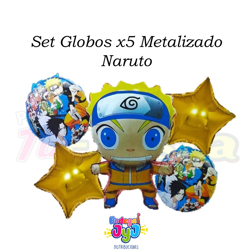 SET GLOBOS X5 METALIZADO NARUTO