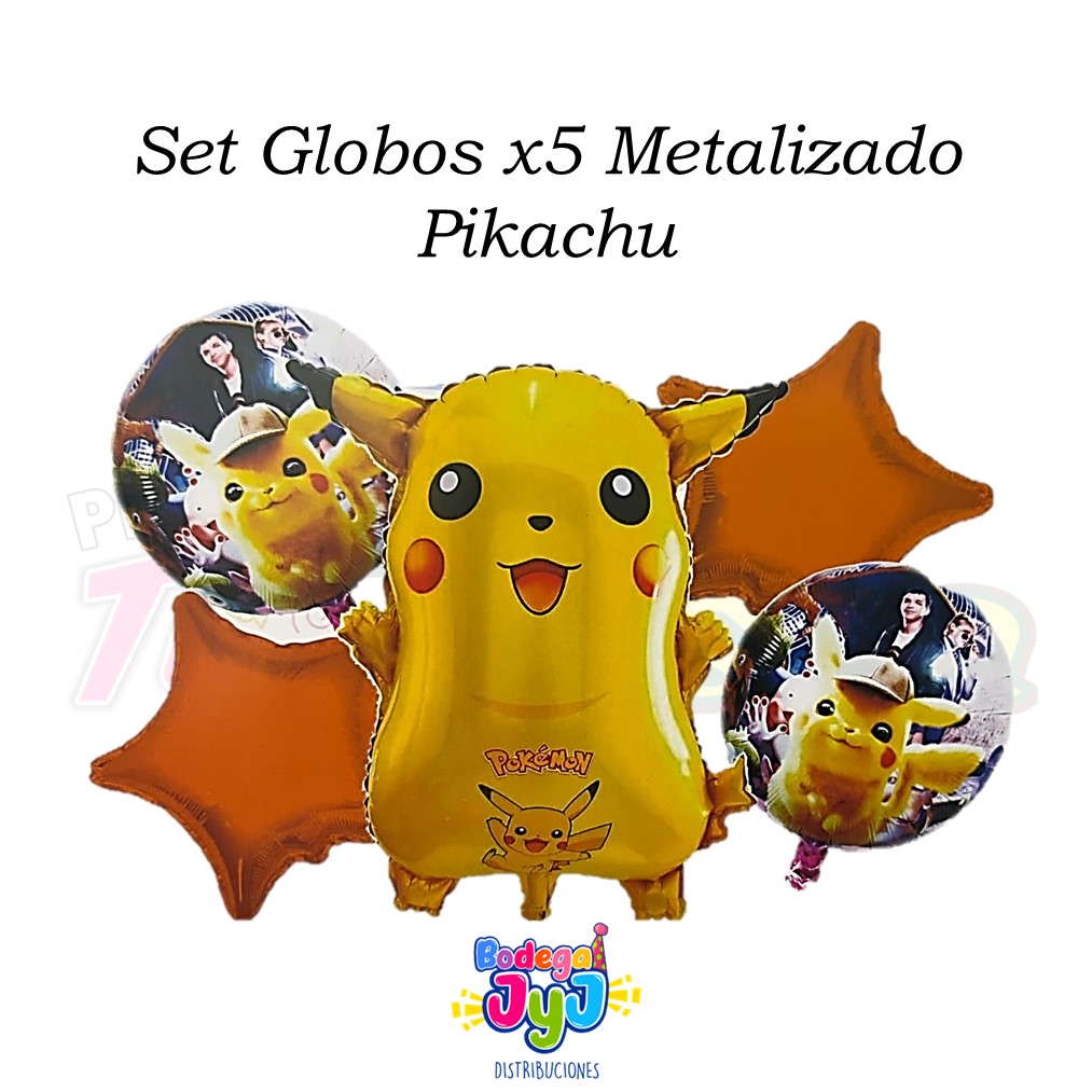 SET GLOBOS X5 METALIZADO PIKACHU