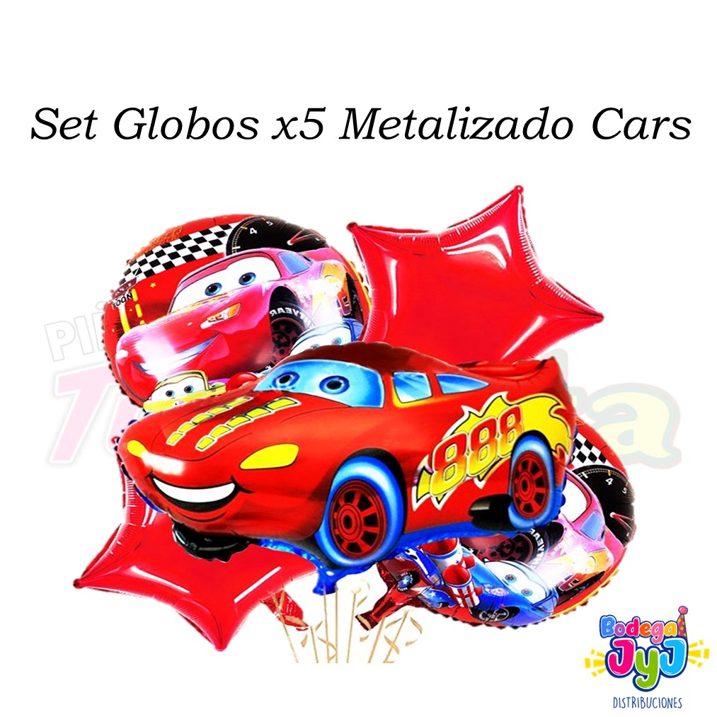 SET GLOBOS X5 METALIZADO CARS