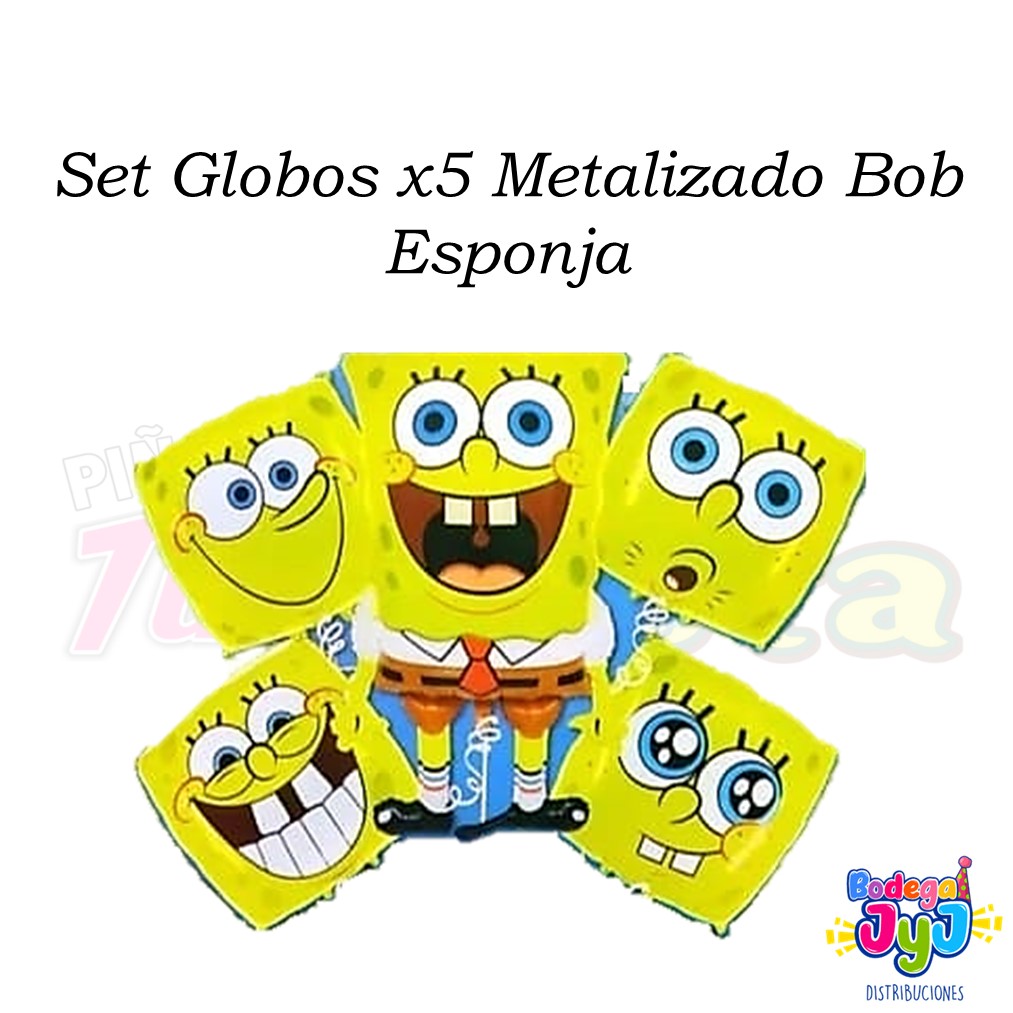 SET GLOBOS X5 METALIZADO BOB ESPONJA