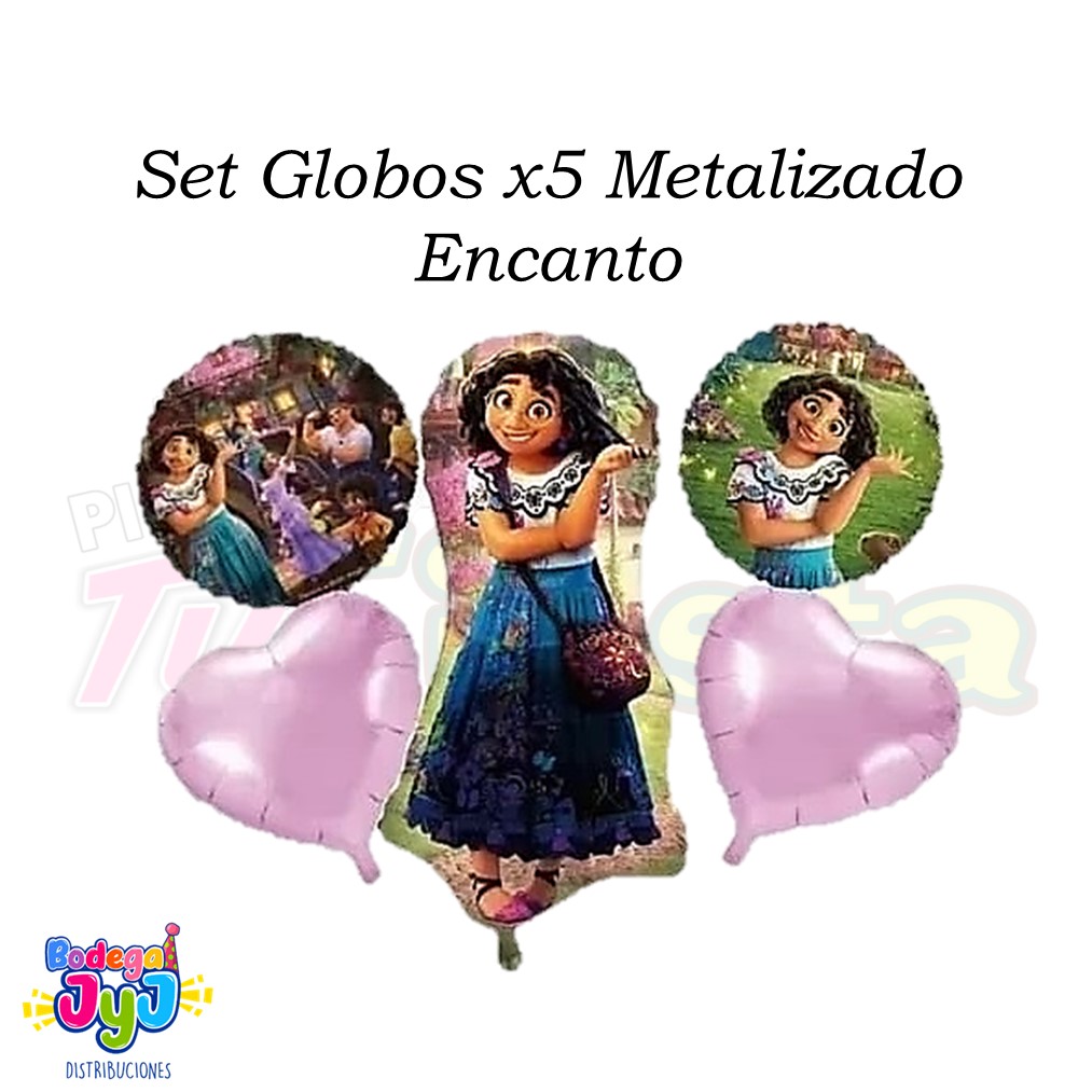 SET GLOBOS X5 METALIZADO ENCANTO