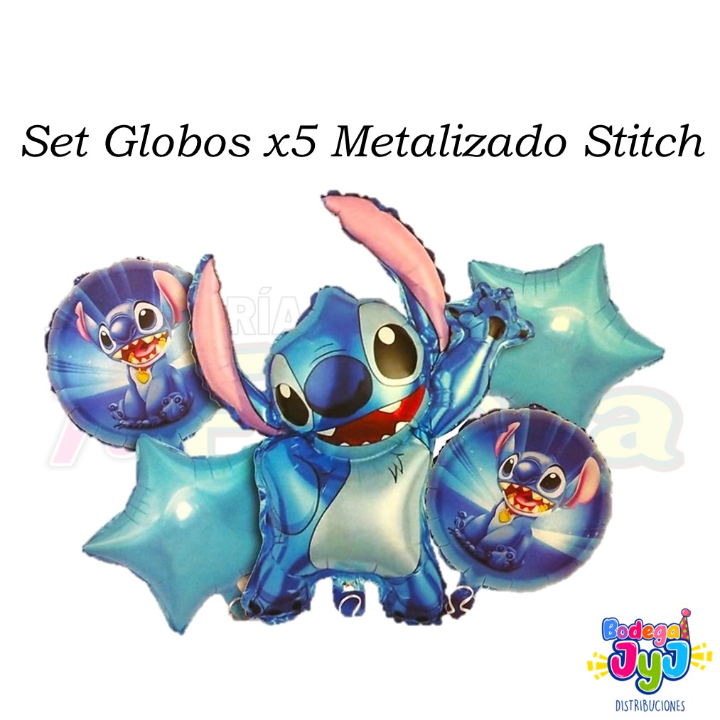 SET GLOBOS X5 METALIZADO STITCH