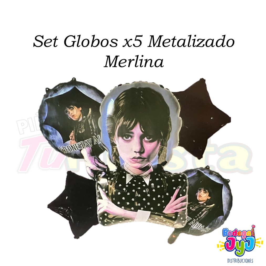 SET GLOBOS X5 METALIZADO MERLINA