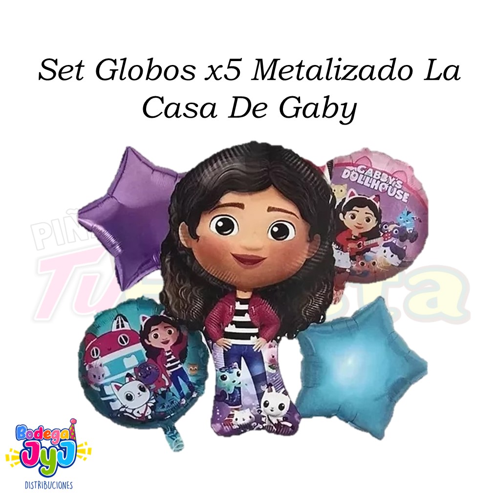 SET GLOBOS X5 METALIZADO LA CASA DE GABY