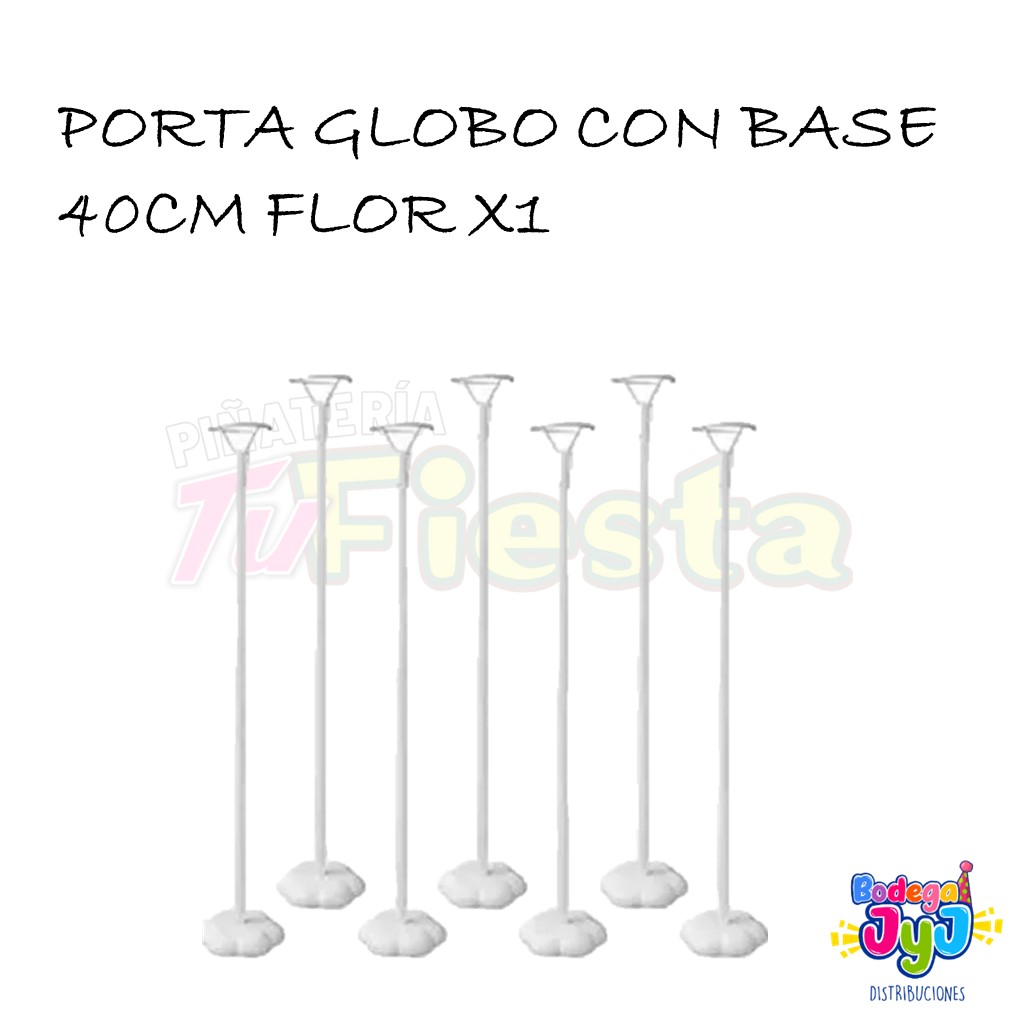 PORTA GLOBO CON BASE 40CM FLOR