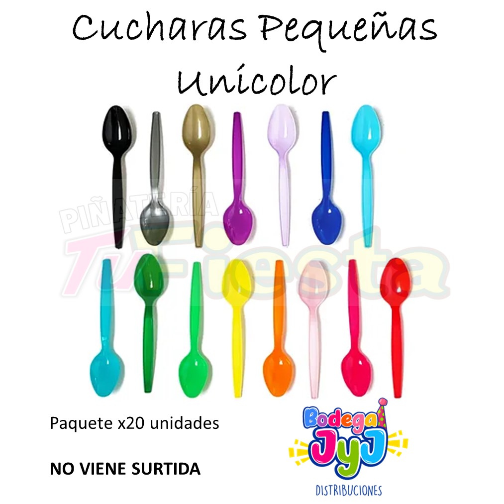 CUCHARAS PEQUEÑAS X20 COLORES PIÑATOYS