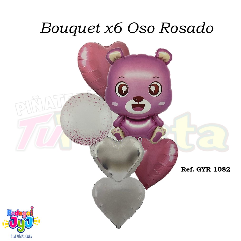 BOUQUET X6 OSO ROSADO GYR-1082