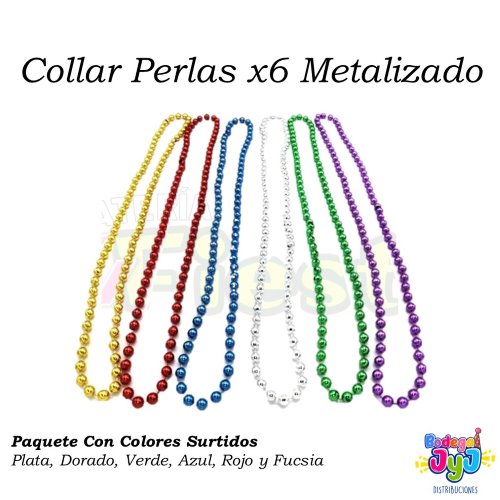 COLLAR PERLAS X12 METALIZADO