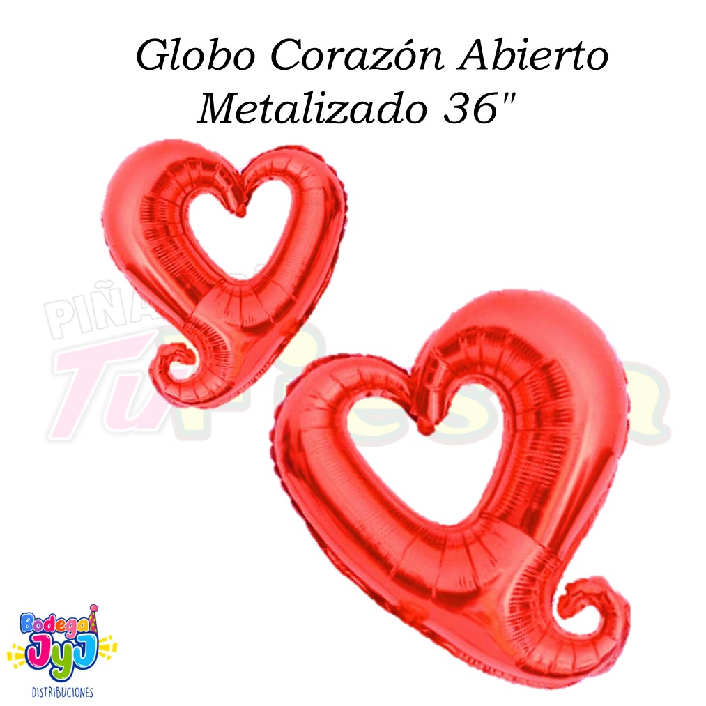 GLOBO CORAZON ABIERTO METALIZADO 36"