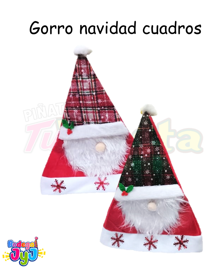 GORRO NAVIDAD CUADROS NIÑO JW-210
