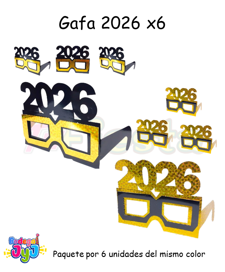 GAFAS FELIZ AÑO 2026 X6 "the one" 409