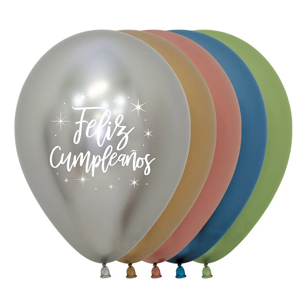 GLOBO FELIZ CUMPLEAÑOS RADIANTE REFLEX SURTIDO SEMPERTEX