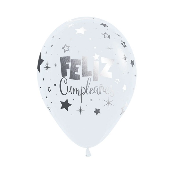 GLOBO INFINITY METALINK FELIZ CUMPLEAÑOS FANTASÍA BLANCO SEMPERTEX