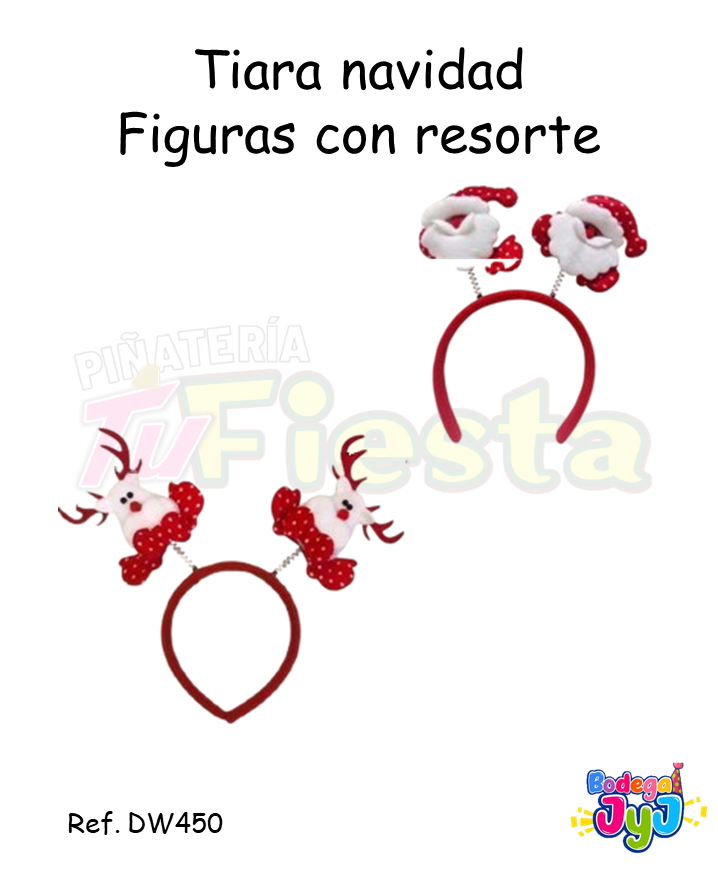TIARA NAVIDAD FIGURAS RESORTE DW450