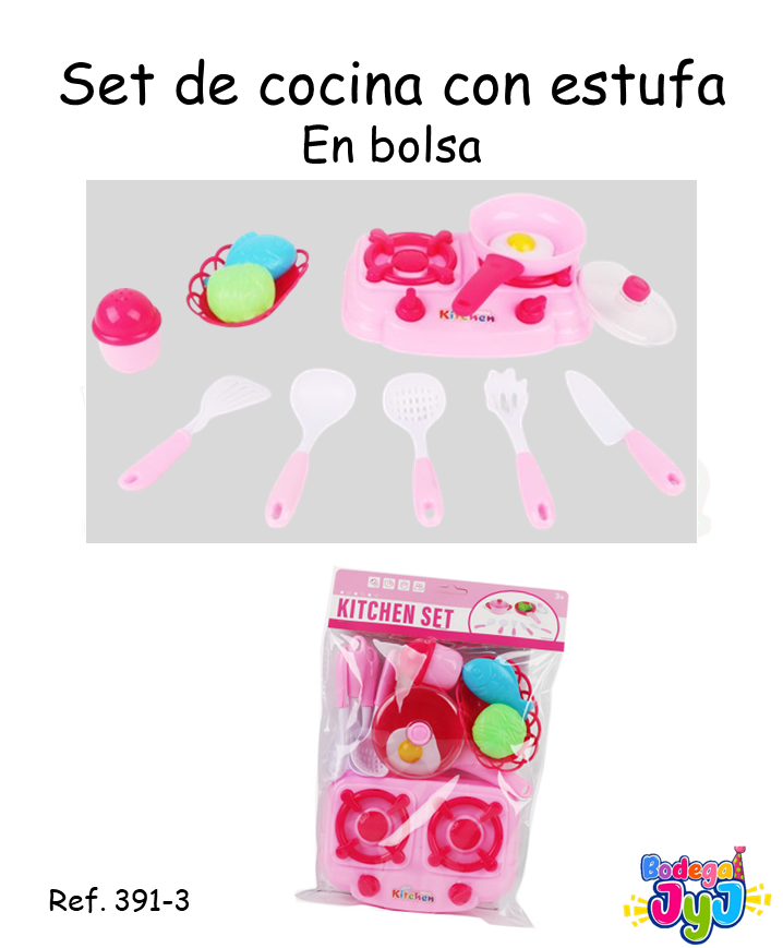 SET DE COCINA ESTUFA INFANTIL EN BOLSA 391-3