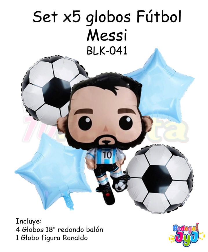 SET GLOBOS X5 FUTBOL MESSI  BLK-041