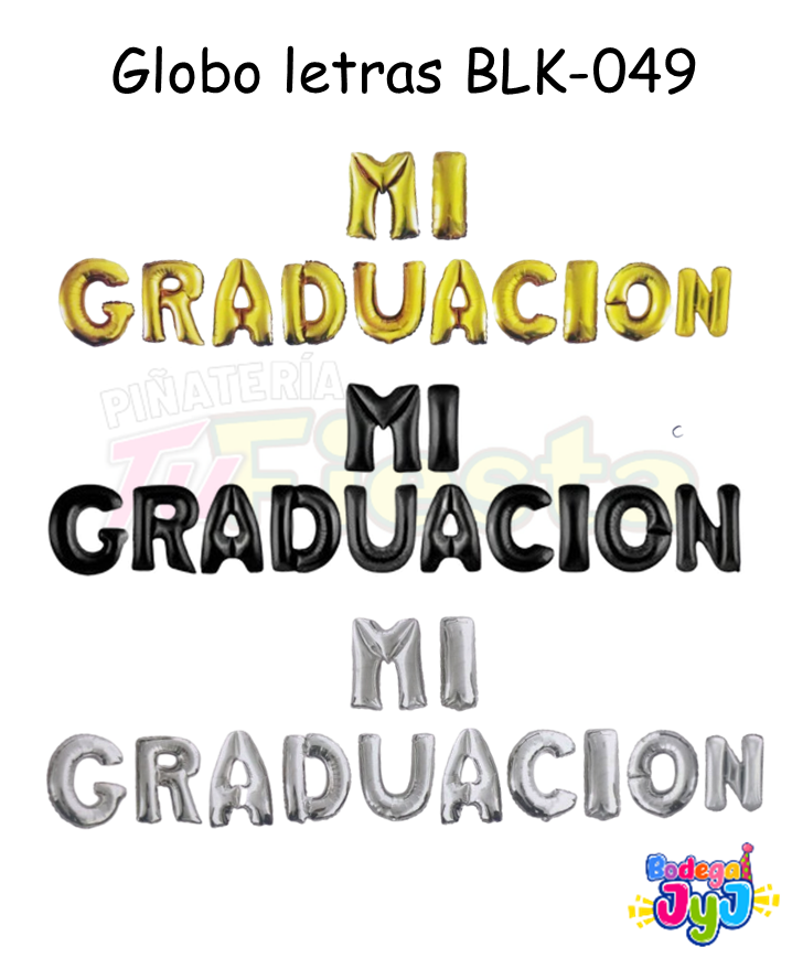 GLOBO LETRAS MI GRADUACION BLK-049