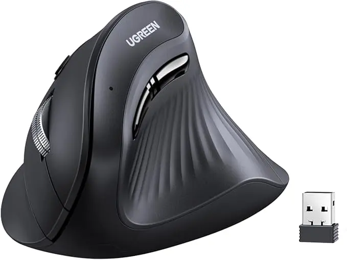 MOUSE ERGONOMICO UGREEN BLUETOOTH & WIRELESS 2.4Ghz 400DPI