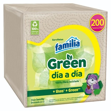 Servilletas Familia Green Día a Día x 200 Unidades