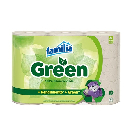 Papel higiénico Familia Green x 9 rollos